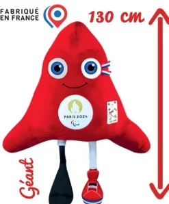 Doudou et Compagnie Peluche géante Mascotte Officielle Jeux Paralympiques Paris 2024 - 130 cm - Fabriquée en France> Peluches Géantes