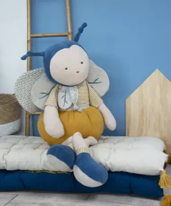 Doudou et Compagnie Peluche géante Pollen l'abeille en coton BIO - 90 cm><noscript><img width=