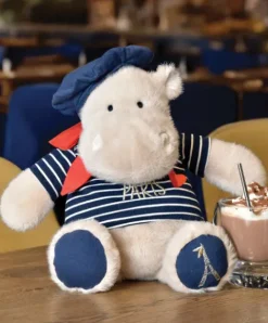 Doudou et Compagnie Peluche Hippopotame avec Béret et Marinière - 26 cm> Peluches