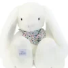 Doudou et Compagnie Peluche lapin Blanc XXL - Lapin Fleurette 50 cm> Peluches