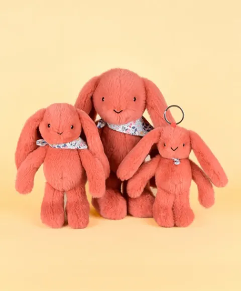 Doudou et Compagnie Peluche lapin orange 25 cm - Lapin Fleurette> Peluches