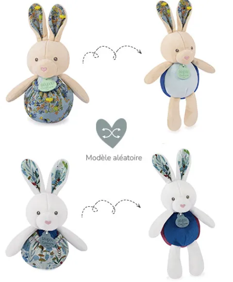 Doudou et Compagnie Peluche lapin Pâques pop-up - Bleu> Petit Format|Balles Sensorielles