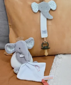 Doudou et Compagnie Peluche éléphant avec doudou mouchoir - 15 cm><noscript><img width=