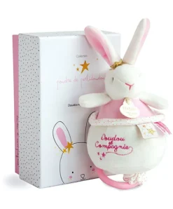 Doudou et Compagnie Peluche musicale lapin étoile rose - 14 cm><noscript><img width=