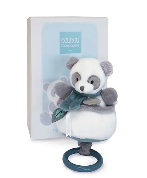Doudou et Compagnie Peluche musicale Panda gris - 20 cm> Boîte À Musique