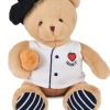 Doudou et Compagnie Peluche Ours beige - Chef avec baguette - 25 cm> Peluches|Peluche Adulte