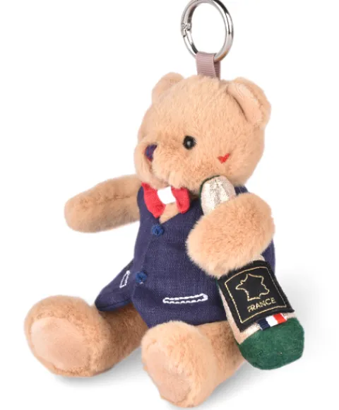 Doudou et Compagnie Peluche Ours beige- porte-clé - Célébration - 15 cm> Porte-Clé