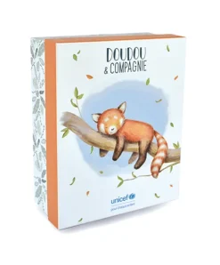 Doudou et Compagnie Peluche Panda roux avec bébé - 25 cm - Unicef><noscript><img width=