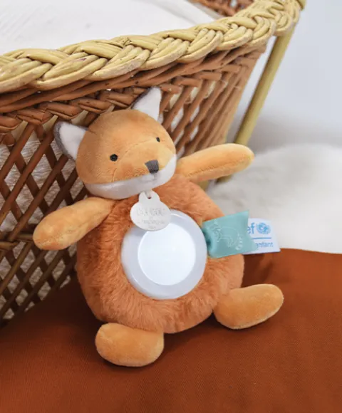 Doudou et Compagnie Peluche Veilleuse Renard - 15 cm - Unicef> Veilleuses
