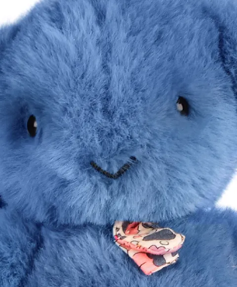 Doudou et Compagnie Porte clé en peluche Lapin Bleu- 18 cm - Lapin Fleurette> Peluches|Porte-Clé