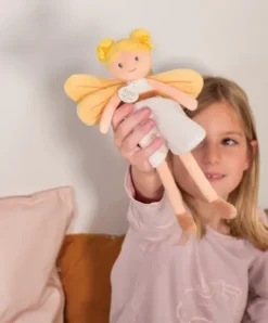 Doudou et Compagnie Poupée souple Fée Aurore - Blanche et Jaune - 25 cm><noscript><img width=