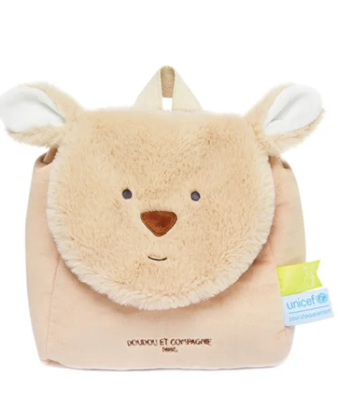Doudou et Compagnie Sac à dos bébé peluche kangourou - 20 x 20 x 10 cm - Unicef> Sacs