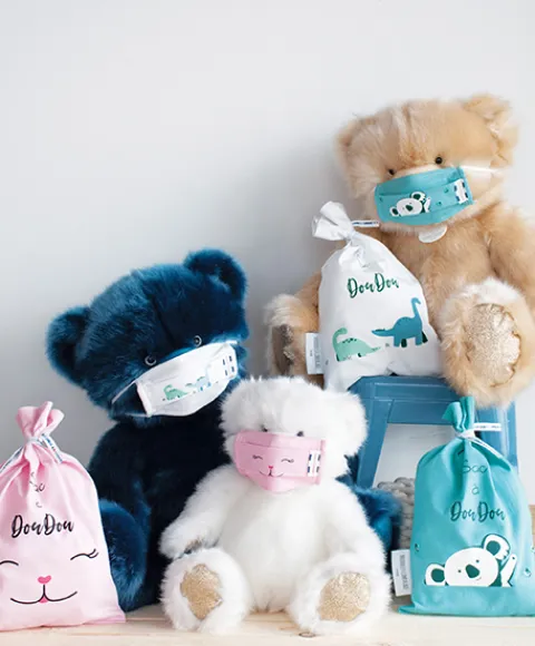 Doudou et Compagnie Sac à Doudou en coton Fun - Modèle aléatoire> Sac À Doudou