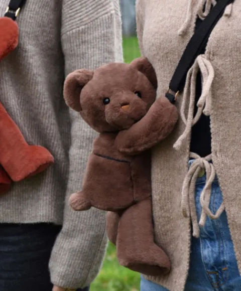Doudou et Compagnie Sac bandouliere - Ours en peluche marron - 30 cm> Peluches|Les Ours En Peluche