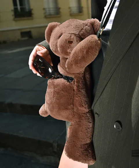 Doudou et Compagnie Sac bandouliere - Ours en peluche marron - 30 cm> Peluches|Les Ours En Peluche