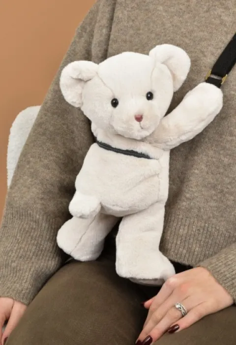 Doudou et Compagnie Sac bandouliere - Ours en peluche beige - 30 cm> Peluches|Les Ours En Peluche