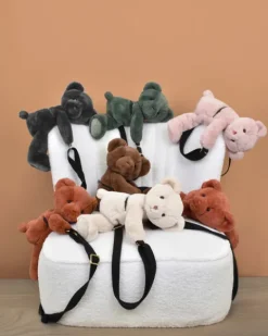 Doudou et Compagnie Sac bandouliere - Ours en peluche Vert Kaki - 30 cm><noscript><img width=