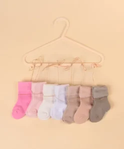 Doudou et Compagnie Semainier de chaussettes bébé - Cadeau naissance bébé fille - 0/6 mois> Chaussons