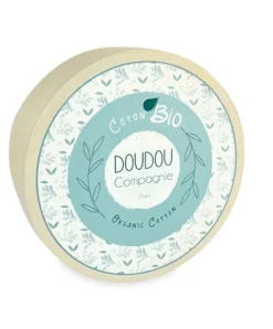 Doudou et Compagnie Souris en peluche grise avec mouchoir vert en coton BIO - 22 cm><noscript><img width=