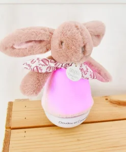 Doudou et Compagnie Veilleuse bebe musicale Culbuto rose - 16 cm> Veilleuses