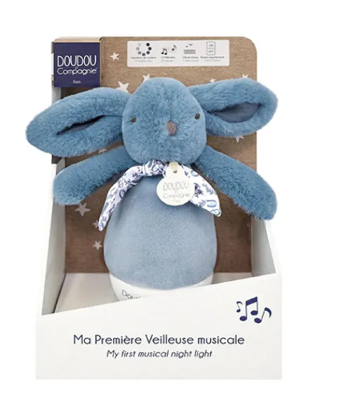 Doudou et Compagnie Veilleuse bebe musicale Culbuto bleue - 16 cm> Veilleuses