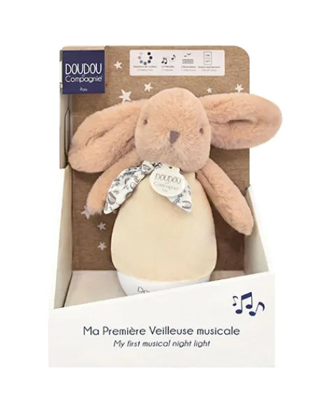 Doudou et Compagnie Veilleuse bebe musicale Culbuto marron - 16 cm> Veilleuses