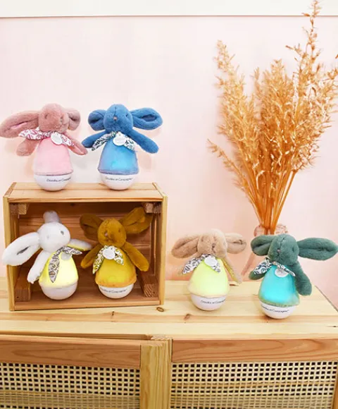 Doudou et Compagnie Veilleuse bebe musicale Culbuto blanc - 16 cm> Veilleuses