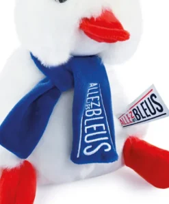 Doudou et Compagnie Allez les Bleus - Peluche poussin Cocorico blanc avec écharpe supporter - 20 cm