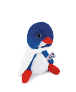 Doudou et Compagnie Allez les Bleus - Peluche poussin bleu Cocorico avec cape supporter - 20 cm