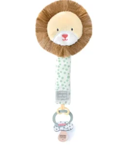 Doudou et Compagnie Attache sucette Lion - Couleurs Savane - 18 cm - Vert