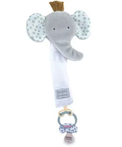 Doudou et Compagnie Attache sucette éléphant - 18 cm - gris clair