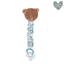 Doudou et Compagnie Attache tétine ours ou koala Boh'aime - Bleu - noir- 18 cm