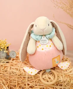 Doudou et Compagnie Boite à musique rose LAPIN CIBOULETTE - 20 cm