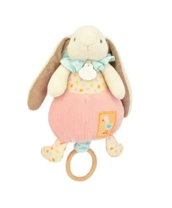 Doudou et Compagnie Boite à musique rose LAPIN CIBOULETTE - 20 cm