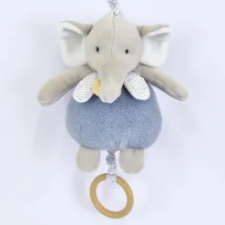 Doudou et Compagnie Boite a musique bebe - Elephant bleu - 20 cm