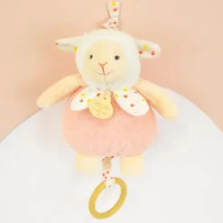 Doudou et Compagnie Boite a musique bebe - Mouton orange clair - 20 cm