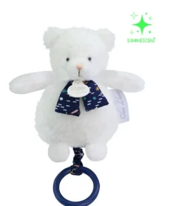 Doudou et Compagnie Boite a musique luminescente ours - 17 cm - Clair de Lune