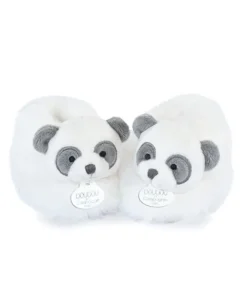 Doudou et Compagnie Chaussons bebe en peluche Panda - Unicef - 0-6 mois