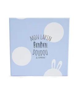 Doudou et Compagnie Coffret cadeau naissance chaussons lapin bleu avec hochet - 0/6 mois