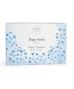 Doudou et Compagnie Coffret cadeau naissance plaid et Doudou Lapin Happy Glossy - 70 x 100 cm
