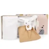 Doudou et Compagnie Coffret cadeau naissance plaid et Doudou Lapin Happy Wild - 70 x 100 cm
