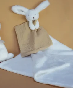 Doudou et Compagnie Coffret cadeau naissance plaid et Doudou Lapin Happy Wild - 70 x 100 cm