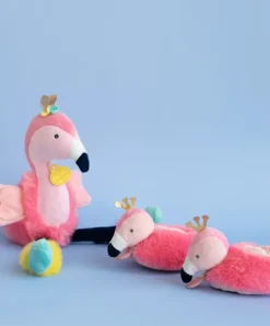 Doudou et Compagnie Coffret chaussons Bébé - Flamant rose 0-6 Mois