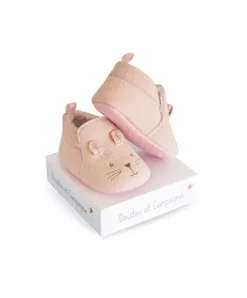 Doudou et Compagnie Coffret chaussons Bébé roses - 0/6 mois