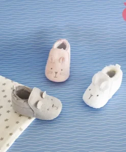 Doudou et Compagnie Coffret chaussons Bébé roses - 0/6 mois