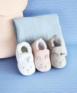 Doudou et Compagnie Coffret chaussons Bébé roses - 0/6 mois