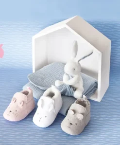 Doudou et Compagnie Coffret chaussons Bébé roses - 0/6 mois