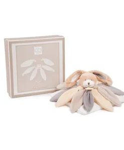 Doudou et Compagnie Coffret Doudou lapin pétales Collector taupe - 28 cm