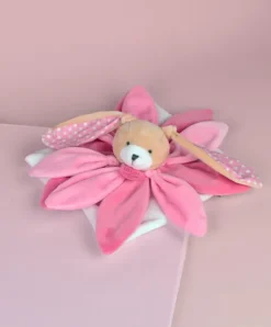 Doudou et Compagnie Coffret Doudou lapin pétales Collector rose - 28 cm