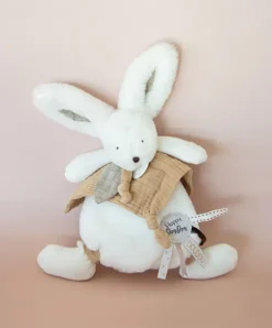 Doudou et Compagnie Coffret Doudou plat Lapin beige - Happy Wild - 25 cm